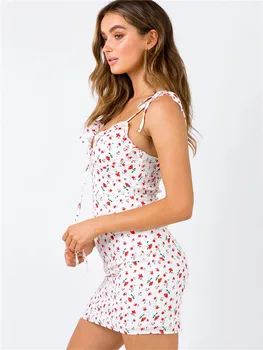 Vasaros Moterų Berankovis Gėlių Spausdinti Suknelė, Stilingas, Aukštos Juosmens-Line Mini Suknelė Atostogų Paplūdimyje Ponios Drabužiai 2021