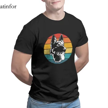 Vokiečių Aviganis Retro T-Shirt Juokinga Porų Atitikimo Mielas Viršūnes Cool T-shirt 26669