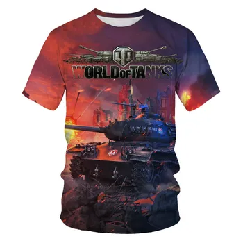 World of Tanks ir kiti žaidimai 3D spausdinimo pora trumparankoviai marškinėliai, minkštos, kvėpuojantis, prakaitas sugeriančios, lauko laisvalaikis