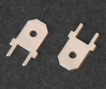 YYT 100VNT 4.8/6.3 mm plug-in PCB plokštės suvirinimo terminalo 0.8 mm storio šaltai paspauskite terminalo dvi-pin rankena