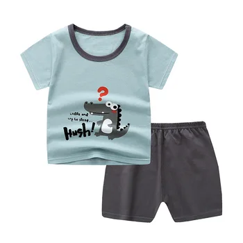 ZWF1023 Mados Naujų Kūdikių Berniukų marškinėliai+šortai Spausdinti Vaikams Mergaitėms Tiktų Atsitiktinis Vaikų Rinkiniai Aprangą 4-14 Metų Drabužių