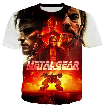 Žaidimo Metal Gear Solid 3D Print T-shirt 2021 Vyrai Moterys Vasaros Mados Atsitiktinis Harajuku Stiliaus sportinius Marškinėlius, Hip-Hop Streetwear Viršūnės