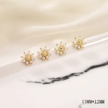 2020 m. Naujas stiliaus 40pcs/daug karoliukų apdaila animacinių filmų gėlės formos mados moterų stud auskarai 