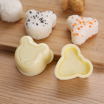 4 Vnt/set Suši Maker Paspauskite Plastiko Gyvūnų Onigiri Bento Suši Pelėsių Vaikams Maisto Ryžių Kamuolys Pelėsių 