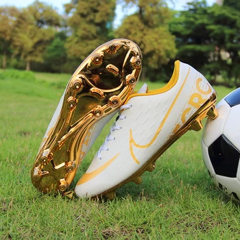 Aukso apačioje vyriški futbolo batai, patalpų sportiniai bateliai durpės šuoliai Superfly Futsal tiesioginio pardavimo vaivorykštė aukštos padėti futbolo bateliai