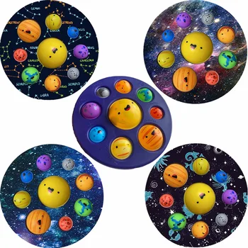 Aštuonios Planetos Pop Jį Stumti Burbulas Fidget Žaislai Suaugusių Įtempių Išspausti Žaislas Antistress Popit Minkštas Plonas Vaikams, Žaislai, Dovanos