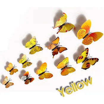 KARŠTO 12pcs 3D PVC Butterfly Art Dizaino Decal Sienos Lazdos Lipdukai Namų Dekoro 