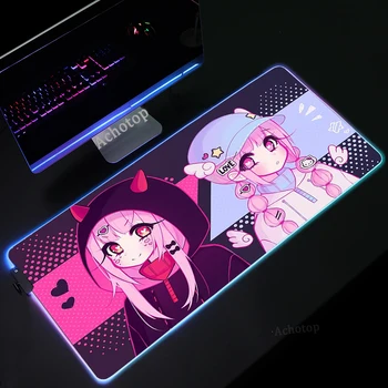 Moneko Anime Žaidimas Pelės Mygtukai RGB Mini Nešiojamas Klaviatūros Mygtukai XXL Užraktas Dsek Kilimėlis, LED Šviesos Spalva Pelės Mygtukai PC Gamer Žaidimų Priedai