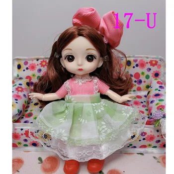 Naujas 16CM BJD Doll 1/12 3D Akis Mados Drabužius Skrybėlę Princesė Suknelė, galvos Apdangalai, Kūdikių Bateliai, Suknelė, Žaislų Mergaitėms Dovana 