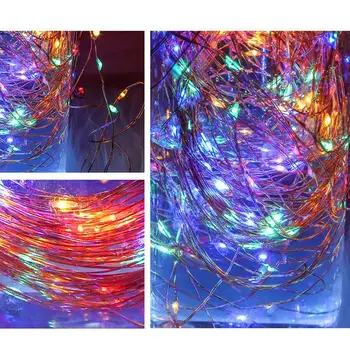 Spalvinga LED Sodo Kieme Lempos String Žibintai 20M 200 Led USB Pasakų Atostogų Kalėdų Vakarėlį Girliandą Saulės Sodas Vandeniui