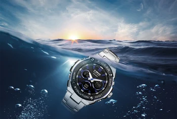 Vyrų Mada Sporto Laikrodžiai Dvigubas Ekranas Analoginis Skaitmeninis LED Elektroniniai Kvarciniai Laikrodžiai Vandeniui Plaukimo Karinės Žiūrėti