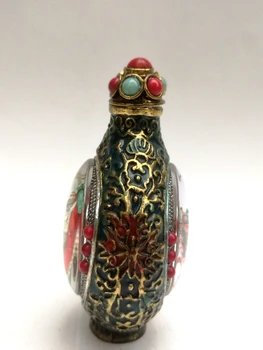 YIZHU CULTUER MENO Kolekcija Senosios Kinijos Cloisonne Bronzos Drožyba Apdaila Grožio Paveikslas, tapyba Uosti buteliai