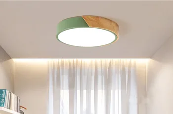 Šiaurės macarone miegamojo lempa lubų lempa LED apvalus kambarį lempos šiuolaikinės paprastas geležies lempos apšvietimas-LED Skydelio Apšvietimas-18W Balta