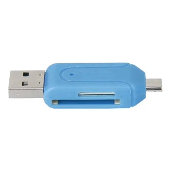 2 In 1 Nešiojamas USB OTG Adapteris, Universalus Micro USB TF, SD Card Reader Ratai Smart Atminties USB Kortelių Skaitytuvas Atsitiktine Spalva
