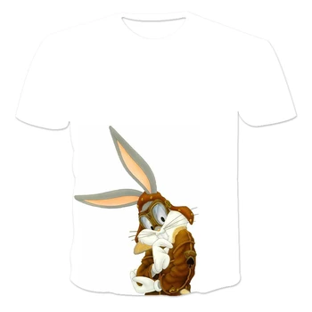 2021Hot Pardavimo 3D Spausdinimo Berniukų ir Mergaičių marškinėliai Vasaros Tendencija Klaidas Triušis Print T-shirt Animacinių filmų Mielas Atsitiktinis Hip-Hop Tshirt100-6XL