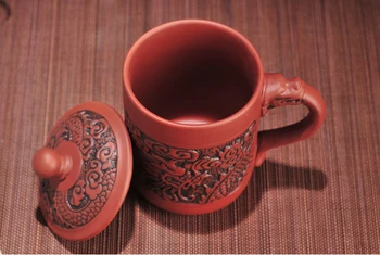 420ml Antikvariniai drakonas ir feniksas puodeliai Raudonos molio Arbatos Puodelis Puodelis,Kavos Puerh Arbatos Puodeliai 
