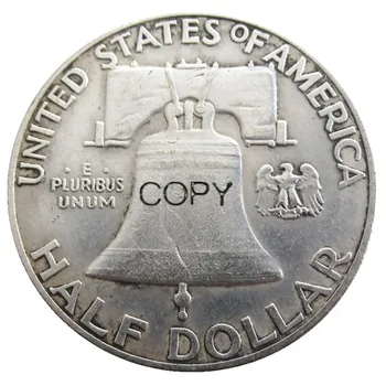 JAV 1954 M. PSD Franklin Half Doleris Sidabro Padengtą Kopijuoti Monetas