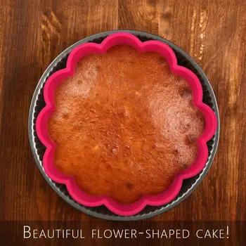 Kūrybos Gėlių Formos Bangų Krašto Tortas Pelėsių Atsitiktinės Spalvos Silikono Turas Bakeware 