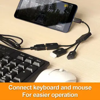 Micro USB OTG Uosto Žaidimas Pelės, Klaviatūros Adapterio Kabeliu, Skirta 