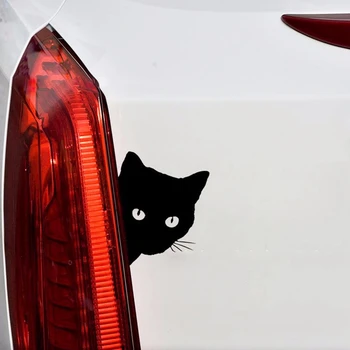 Mielas Naminių Kačių Automobilių Lipdukai PVC Peeping Katė Kėbulo Lipdukų Animacinių filmų Slapta Stebėjimo Kačiukas, Lipdukai, Decal Automobilį Atgal Bod
