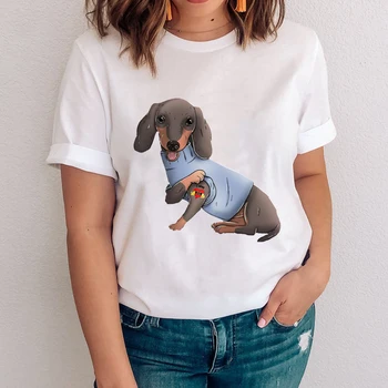 Moterų Grafinis Tendencija Mielas 90s Juokingas Šunų Mados Mama Gyvūnų Drabužius Lady Tees Spausdinti Viršūnes Drabužių Moterų Marškinėlius (T-Shirt