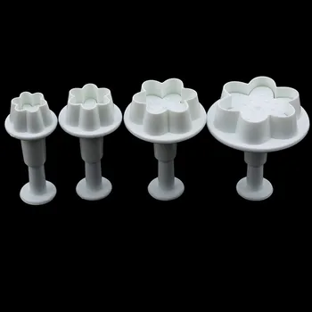 Naujų Gėlių Formos Plastikinių Kepimo Formą Virtuvės Sausainių Cookie Cutter Konditerijos Stūmoklį 3D Antspaudas Mirti Minkštas Tortas Dekoravimo Įrankiai