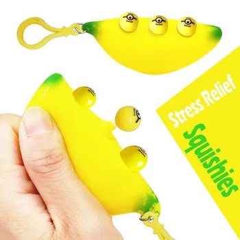 Nemokamas Pristatymas Fidget žaislai Bananų Fidget Jutimo Žaislas, Raktų Žiedas Streso Atsarginiais Kvapus Super Lėtai Augančių Vaikų Pop Išspausti Žaislas