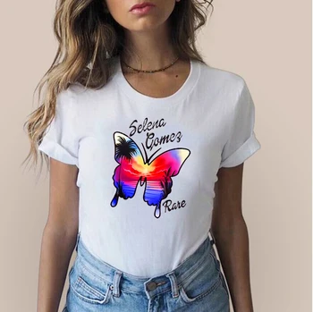 Selena Gomez Yra klubo, seksualus, mielas gatvėje, print T-shirt naujas vasaros harajuku estetinės kawaii moterų marškiniai 90s rožinės spalvos marškinėlius