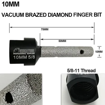 SHDIATOOL 1pc 5/8-11 arba Sriegis M14 Dulkių Brazed Deimantų pirštu bitų Dia 10/20/25mm Frezavimo bitai plytelės akmens countertop