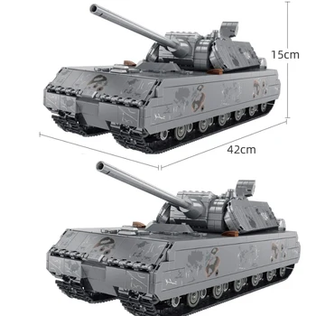 Ss 2127CS Karinės vokiečių Panzer VIII Maus Bakas Blokai Armijos Kareivis Modelis Plytų Duomenys Rinkinius Vaikams, Vaikiški Žaislai, Dovanos