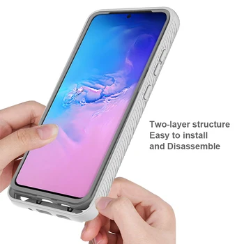 Telefono dėklas Samsung Galaxy S21 20 Pastaba S20 FE A32 A72 A52 A42 A71 A51 A41 A31 A21S Plua Ultra 5G 4G Sunkiųjų Skaidrus