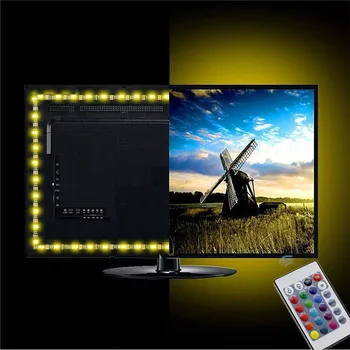 USB LED Juosta 5050 RGB Permainingi LED TV Foninio Apšvietimo, 50CM 1M 2M 3M Lankstus LED Šviesos Su USB IR 