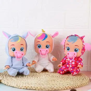 Vienaragis Lėlės 3D Gyvūnų Babie Lėlės Mielas Žaislai Elektros Lėlės Ašarojimas Visą Vinilo Silikono Kūno Gimtadienio Siurprizas Vaikams