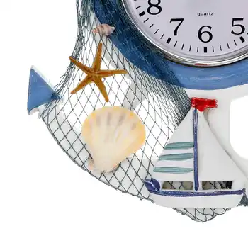 33cm Inkaro Laikrodis, Medinės Viduržemio jūros regiono Stiliaus Namo Sienos Laikrodį, Paplūdimys, Jūra Temą Jūrinių Laivų Varantys Šiaurės šalių Sienos Kabo Dekoro