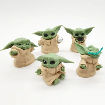 5 baby Yoda kūdikių Mandalorian 4-6cm Lėlės rankų darbo Žaislas 
