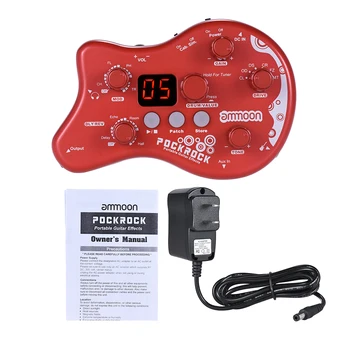 Ammoon PockRock Nešiojamų Gitaros Procesorius Efektu Pedalas 15 Poveikį Tipų 40 Būgnų Ritmai, Tuning Funkcija su Maitinimo Adapteris