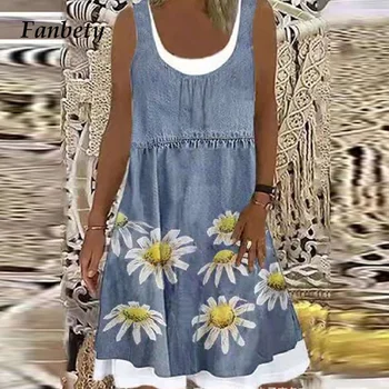 Atsitiktinis Gėlių Drugelis Spausdinti Elegantiškas Aikštėje Apykaklės-Line Suknelė Moterims 2021 M. Vasarą, Elegantiška Berankovė Šalis Suknelės Prarasti Mujer