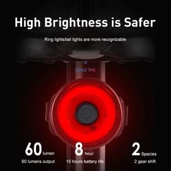 Dviračio Galinis Žibintas, Dviračio Įspėjimo Raudona Lempa Baterijos Tipas Saugos užpakalinis žibintas Uodega 8-15 Valandų Lempa Dviratis nuo balnelio iškyšos Dviračių Priedų
