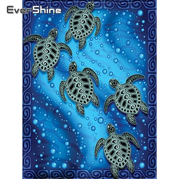 EverShine Diamond Tapybos Kvadratiniu Gyvūnų Kryželiu Diamond Siuvinėjimo Pardavimo Vėžlio Nuotrauką Cirkonio Sienų Dekoras
