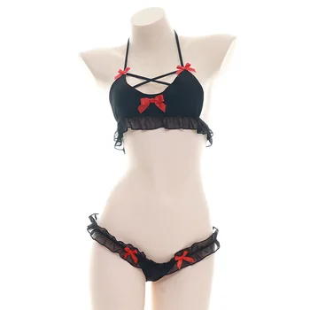 Kawaii Black Cow Spausdinti Mini Backless Vienas Gabalas Micro Bikini Jumpsuit Erotinis Sekso Kostiumai Bodysuit Seksualus apatinis Trikotažas Moterims