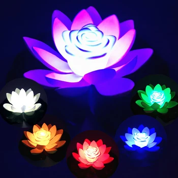 LED Gėlių Šviesos Plaukiojančiųjų Dirbtinių Lotus Šviesos Fontanas, Tvenkinys, Sodas Decoraiton Lempos Micro Kraštovaizdžio Vandens Baseinas, Norintys Šviesos