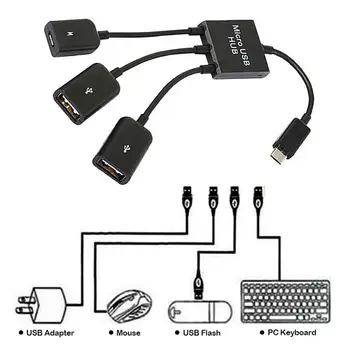 Micro USB OTG Uosto Žaidimas Pelės, Klaviatūros Adapterio Kabeliu, Skirta 