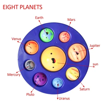 Paprasta Aštuonių Planetų Dimple Fidget Jutimo Žaislas Mielas Įtempių Antistress Valdybos Autizmo Nerimas Fidget Žaislai Vaikams