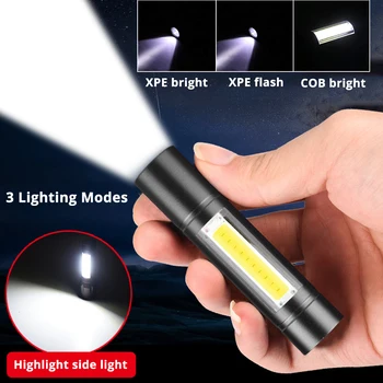 USB įkrovimo Dviračių šviesos COB+LED Jojimo fotoblyksčių lempos, 3 režimas Vandeniui nešiojamų Dviračio šviesos Dviračių apšvietimo siųsti dirželiai