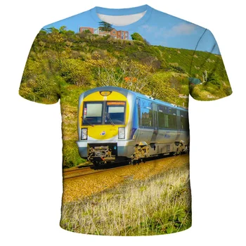 Vaikų Marškinėliai Traukinio 3D Atspausdinta Tee Berniukams, Mergaitėms, Vaikams, Vasaros Viršūnes Vaikas Cool Mados Atsitiktinis Marškinėliai trumpomis Rankovėmis Drabužius 2021