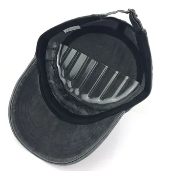 Vyrų, Moterų, Stilingas Karinės Kepurės Lauko Unisex Atsitiktinis Kareivis Džinsinio Skrybėlę Plauti Medvilnės Armijos Bžūp Flat Top Hat