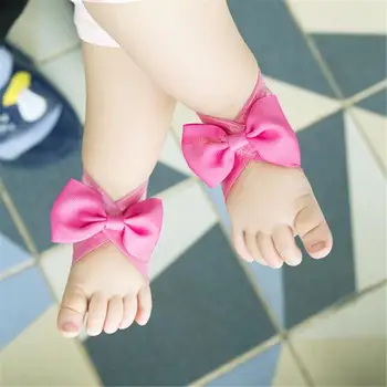 0-1 Metų Naujagimiui Kojų Gėlių Kūdikių Vientisos Spalvos Lankas Kojų Pėdų Papuošalai Tinka Kūdikių Fotografija Paminėti