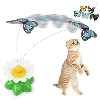 1 Vnt Elektros Kačių Žaislai, Automatinė Sukasi Spalvingas Drugelis, Paukštis Formos Šokių Žaislas Juokingas Interaktyvus Kačiukas Naminių Gyvūnų Žaislai