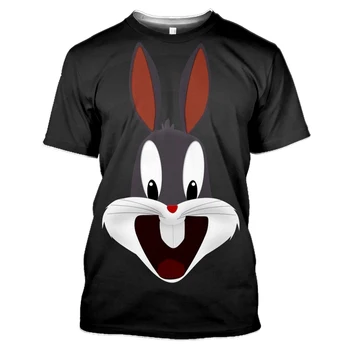 2021 naujas vasaros T-shirt triušis Klaidą spausdinimo 3D trumparankoviai vyrų ir moterų juokingas animacinių filmų atsitiktinis asmenybės grafinis T-shirt shir