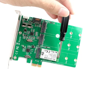 3-Port M. 2 SSD (NGFF) Adapter Kortele, - Palaiko 1X PCIe M. 2 B-Įrašykite Adapteris, Raid Card Sata SSD Konvertuoti Kortelės
